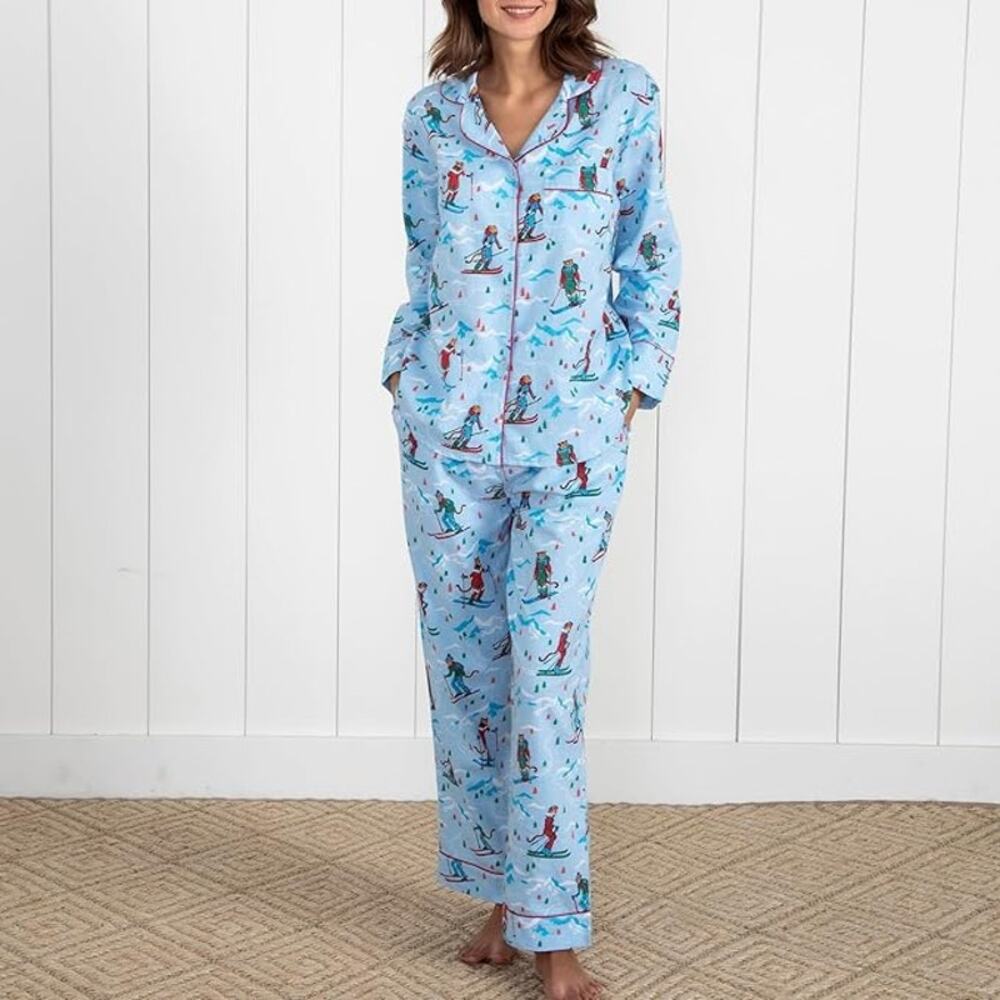 Printfresh flannel pajama set in Frosted Lake